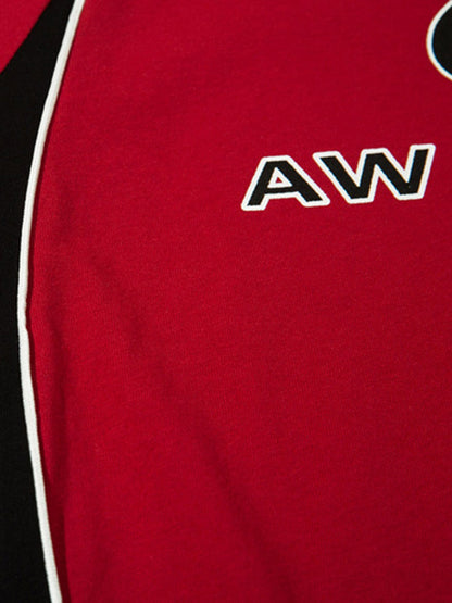 Color-Blocked Strip Racing T-shirt - 2076 