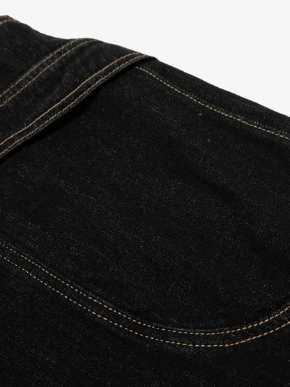 Contrast Stitched Patch Pocket Denim Jorts 