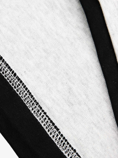 Retro Portrait Print Faux Two-Piece Long Sleeve T-Shirt - 2316 