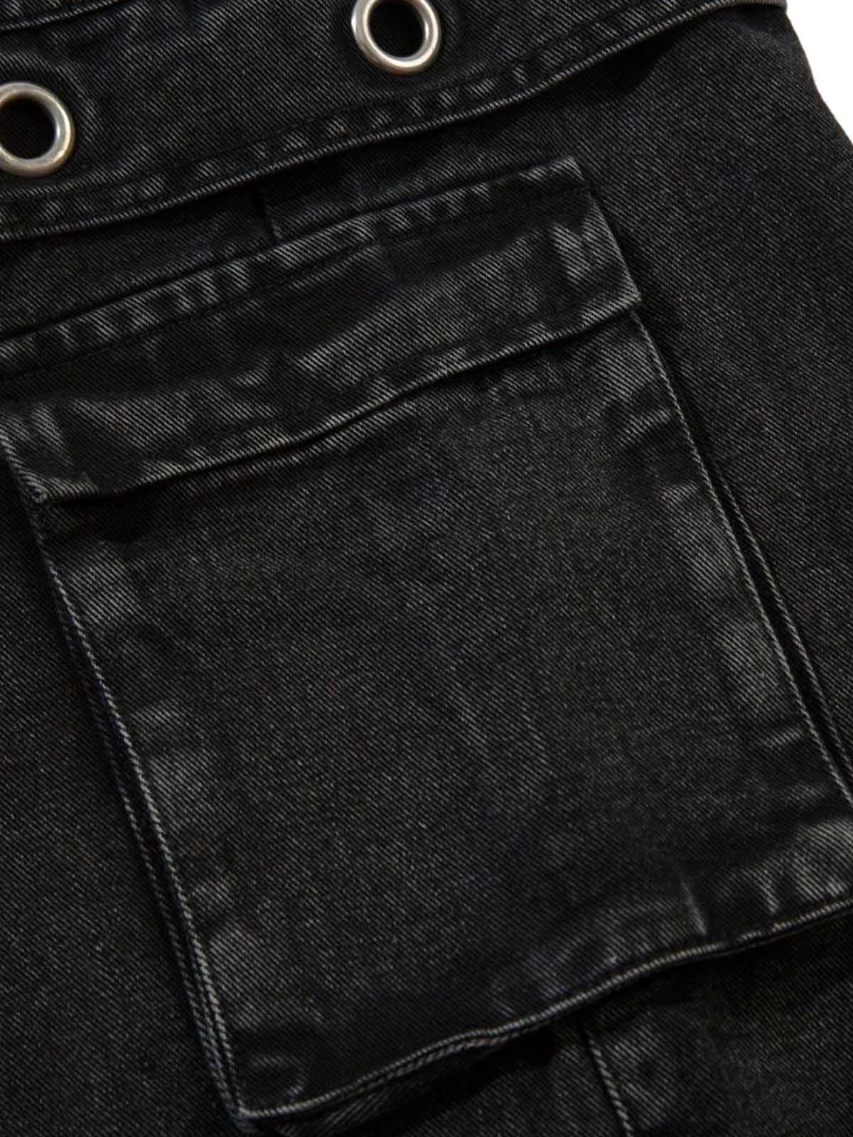 Grommet Design Multi-Pocket Cargo Jeans 