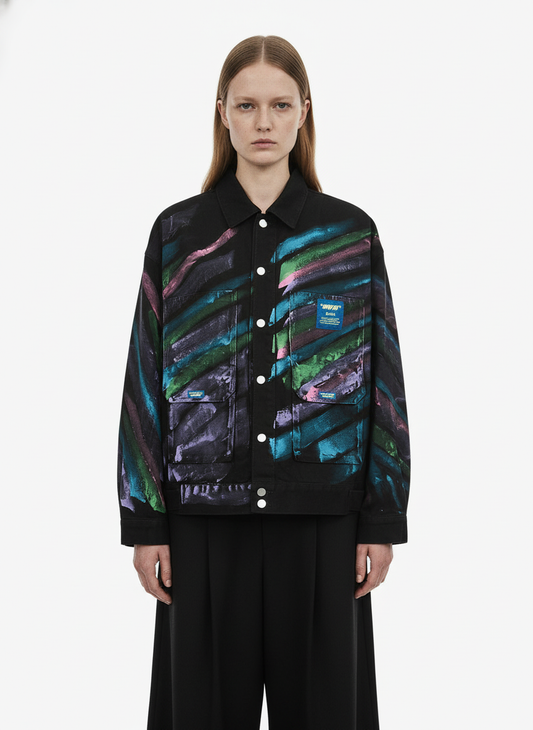 Thesupermade Hip-hop Hand-painted Graffiti Denim Jacket - 2010