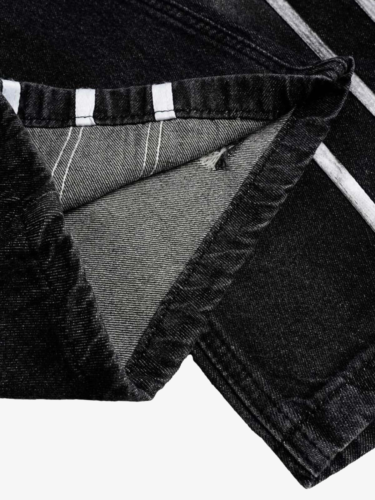 Street Stripe Dirty Dye Barrel Jeans 