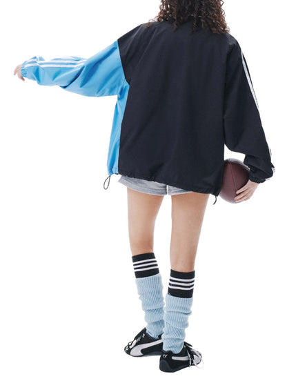 Retro Contrast Color Stitching Jersey Jacket 