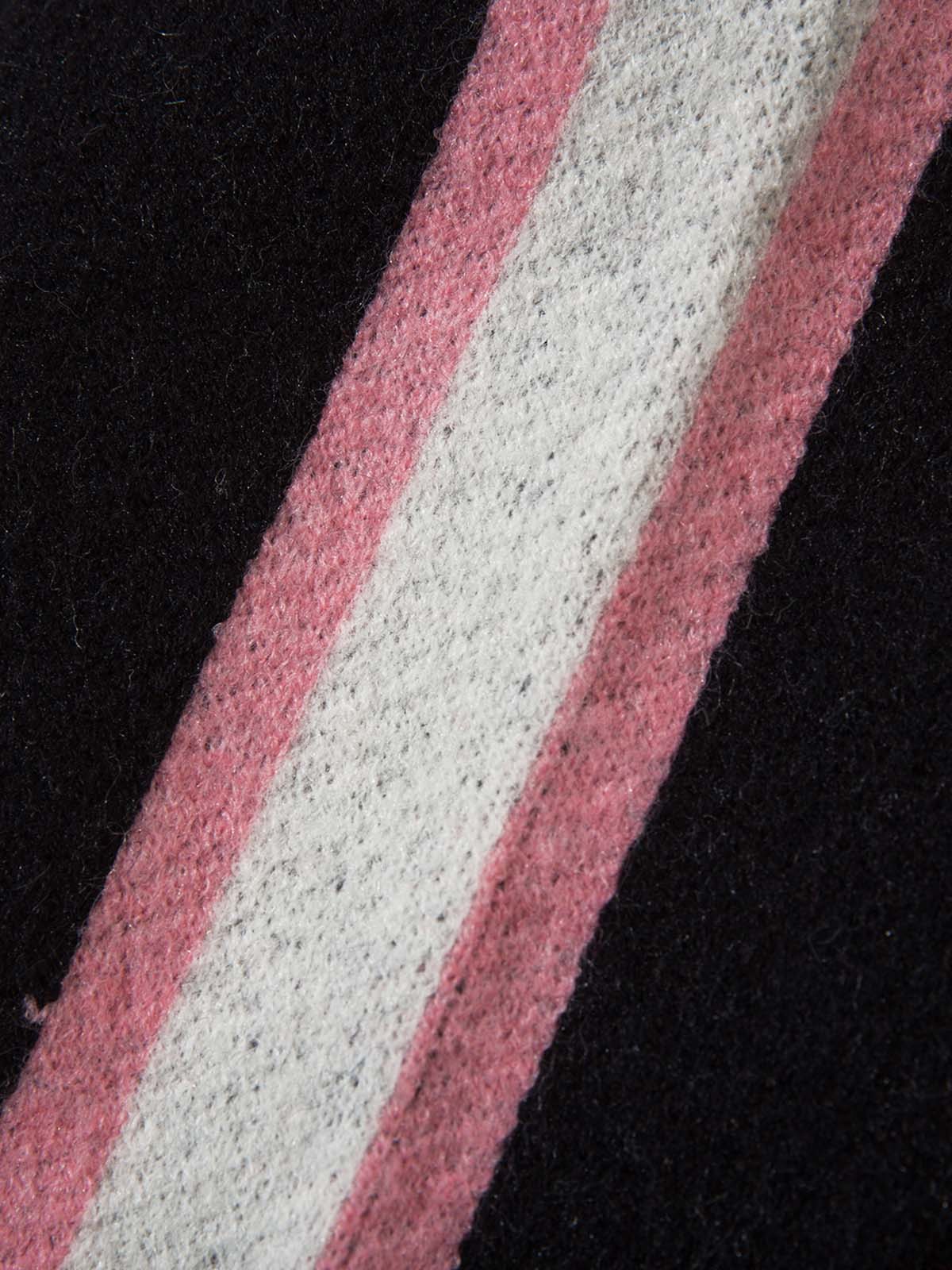 Thesupermade Contrast Color Jacquard Mock Neck Zipper Sweater 