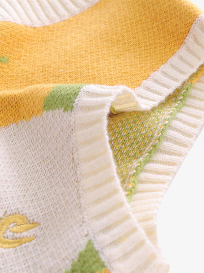 Thesupermade Graffiti Love V-neck Irregular Sweater - 1695 