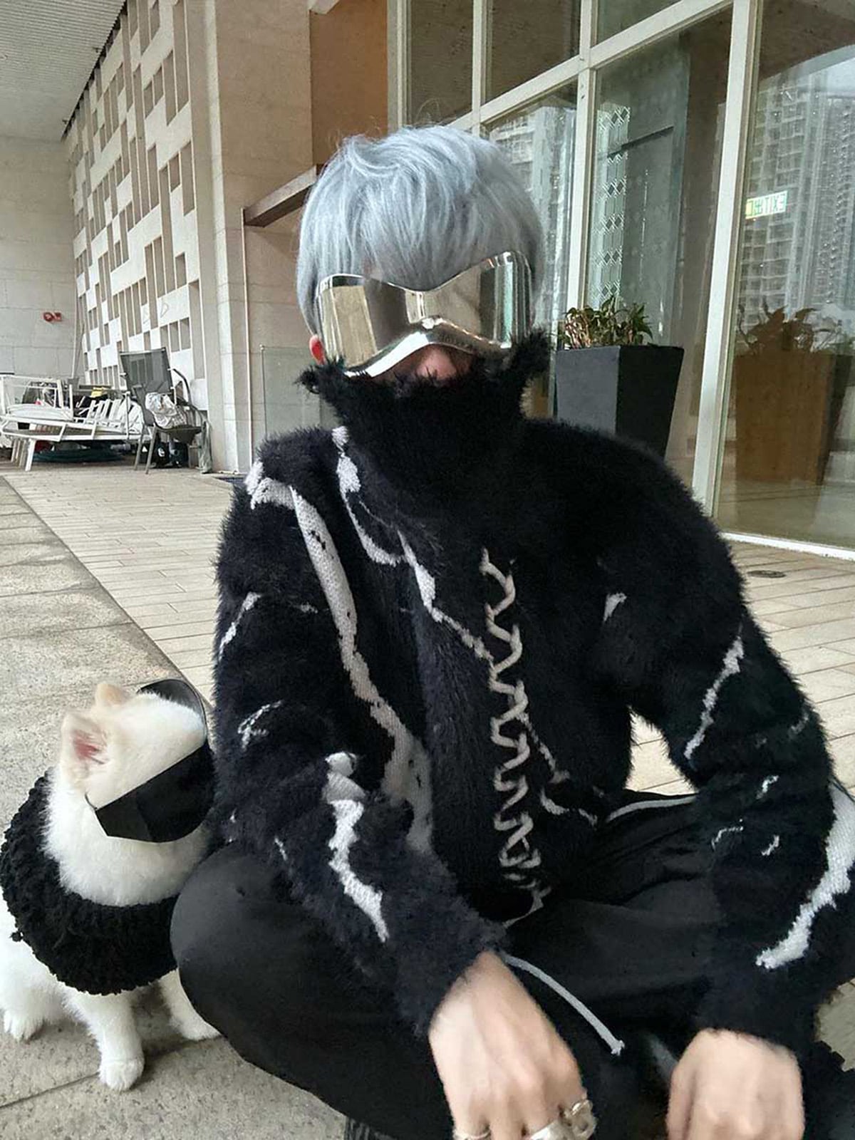 Thesupermade Ripped Knit Turtleneck Sweater - 1525 