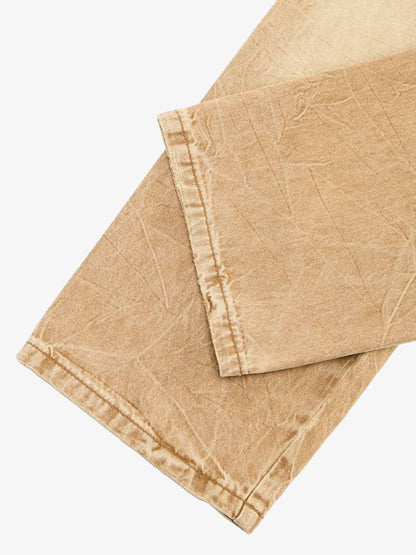 Vintage Washed Distressed Straight Jeans 