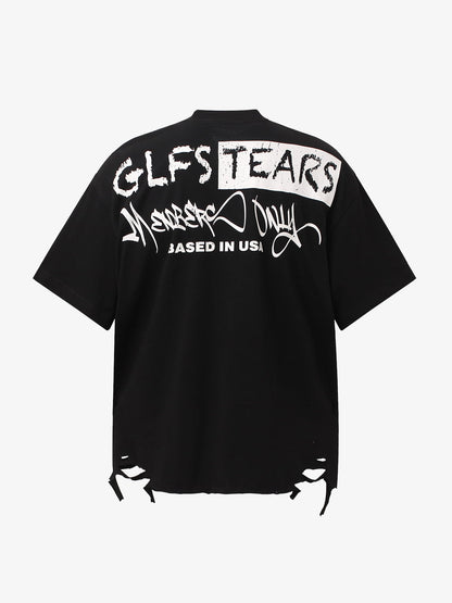 Retro Letter Lip Graphic T-Shirt 