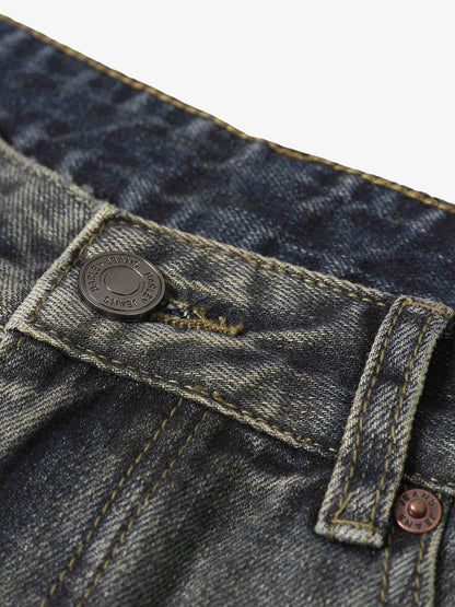 Washed Dirty-Dye Straight Jeans - 2352 