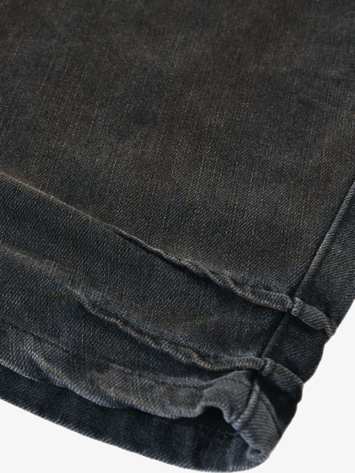 Washed Pleated Straight Jeans - 2263 