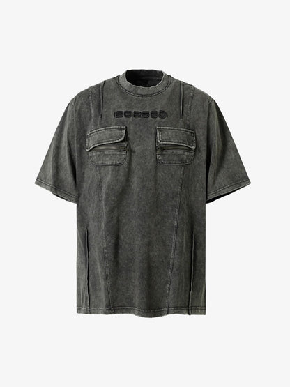 Vintage Washed Multi-Pocket T-Shirt 