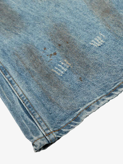 Washed Distressed Ripped Barrel Jeans - 2445 
