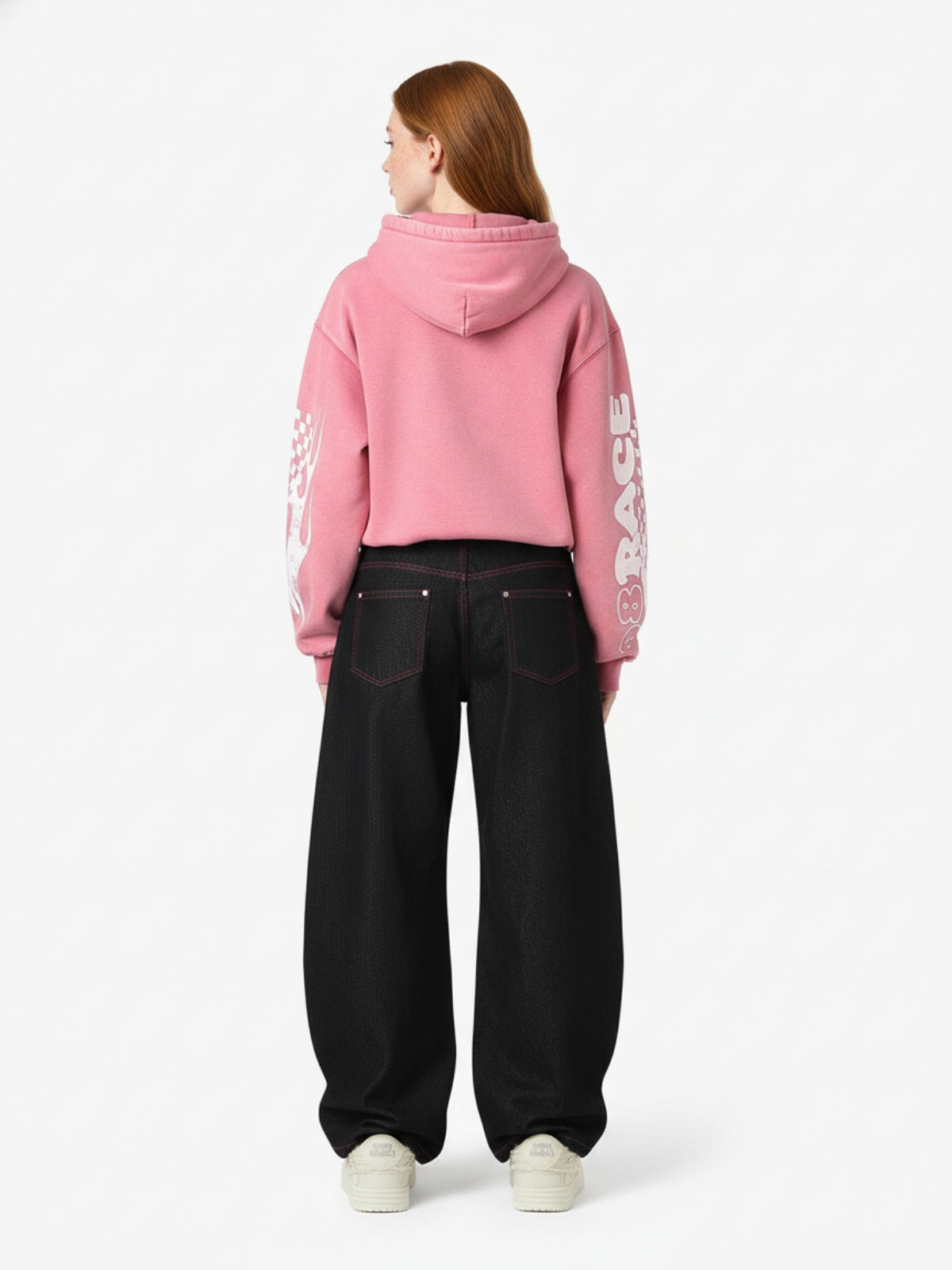 Street Culottes Red Stitching Barrel Jeans