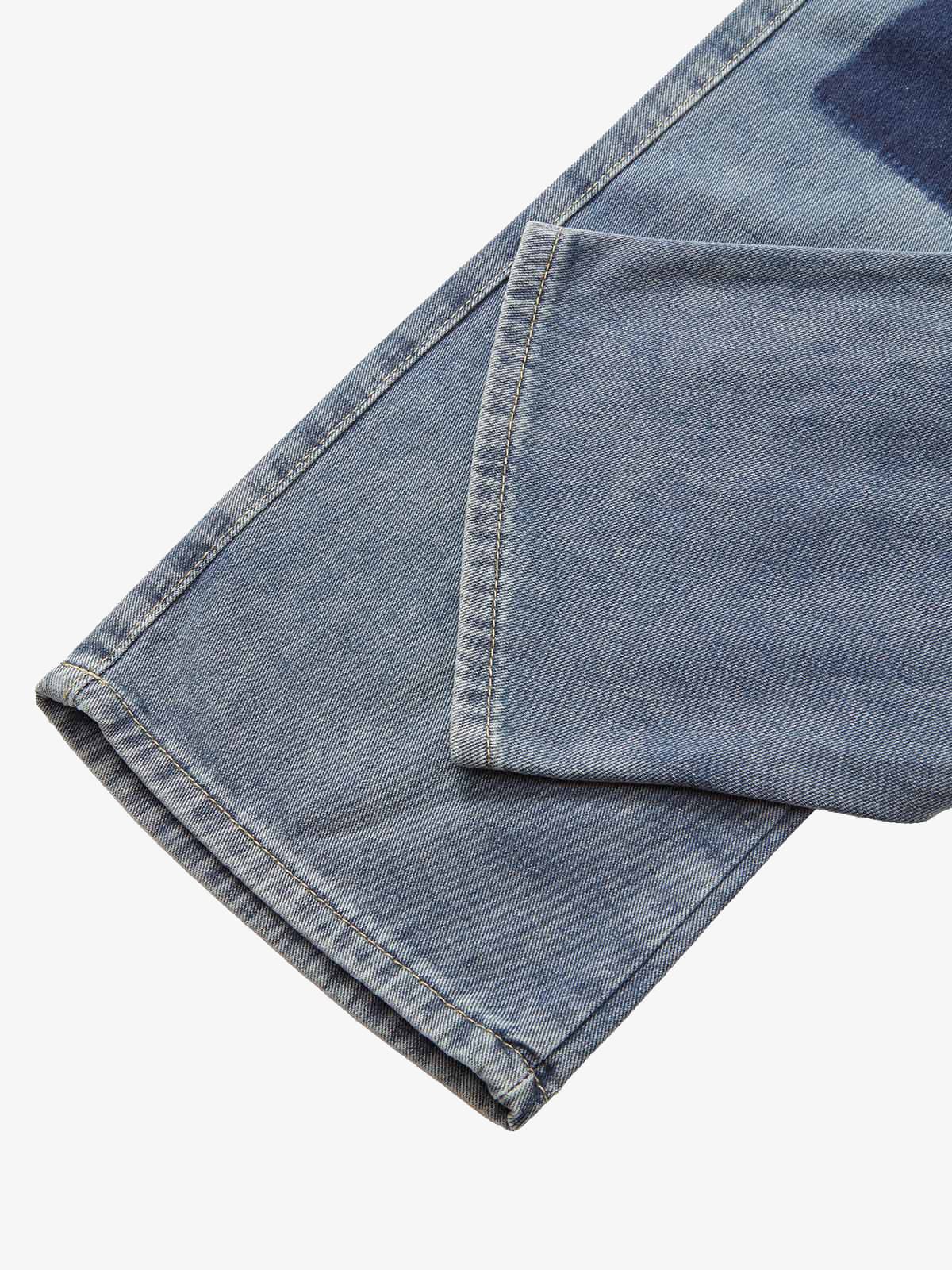 Thesupermade Drawstring Denim Patch Washed Jeans 