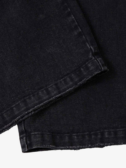 Washed Distressed Multi-Pocket Cargo Jeans 