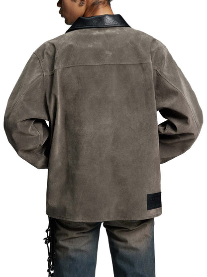 Retro Suede Detroit Motorcycle Jacket 