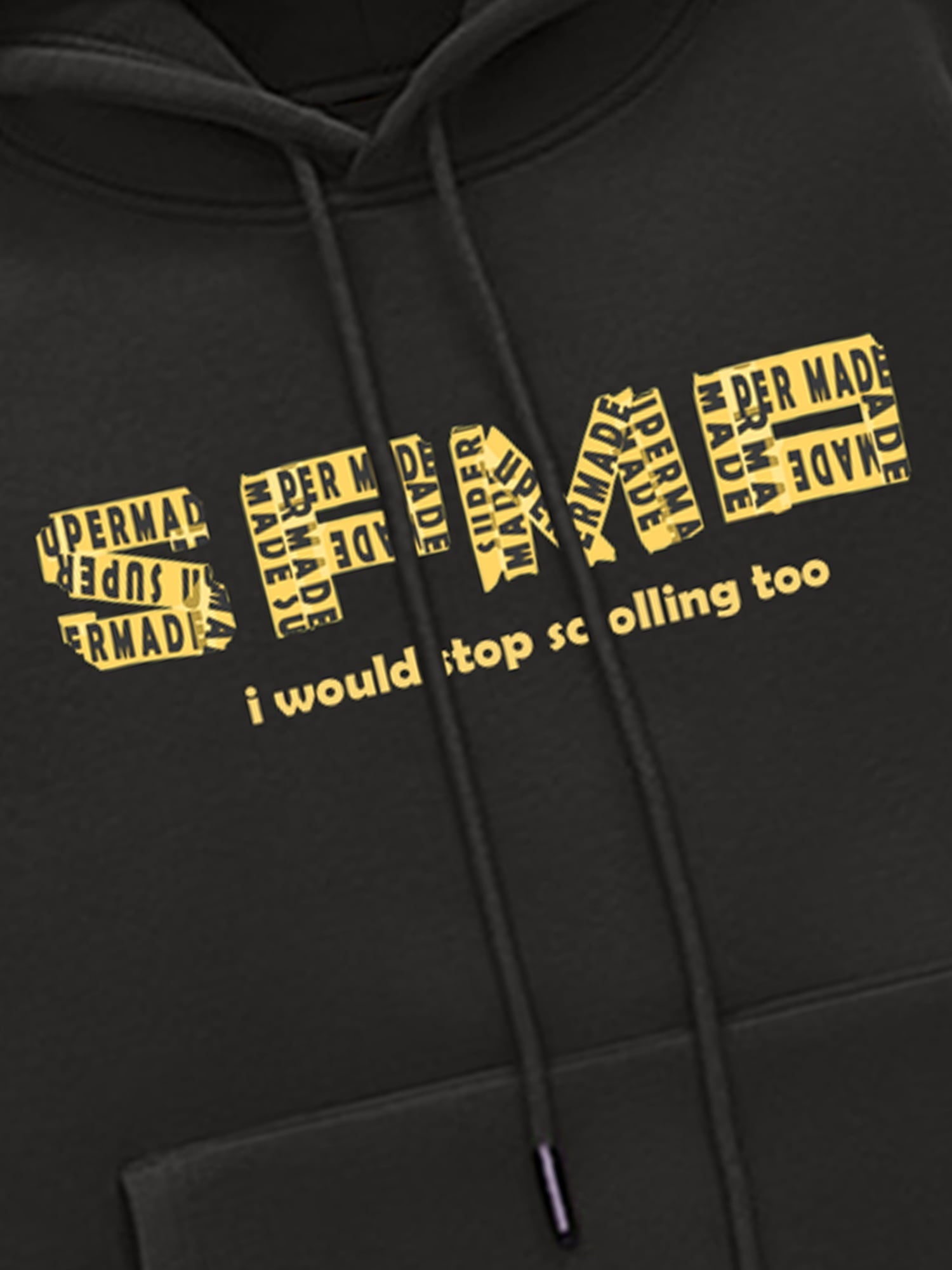 Thesupermade Letter Graphics Fleece Hoodie 