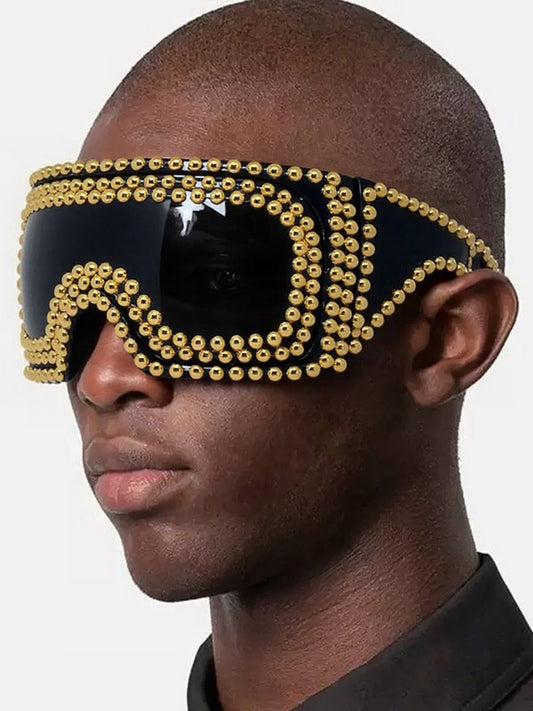 Punk Party Oversized Square Studded Sunglasses