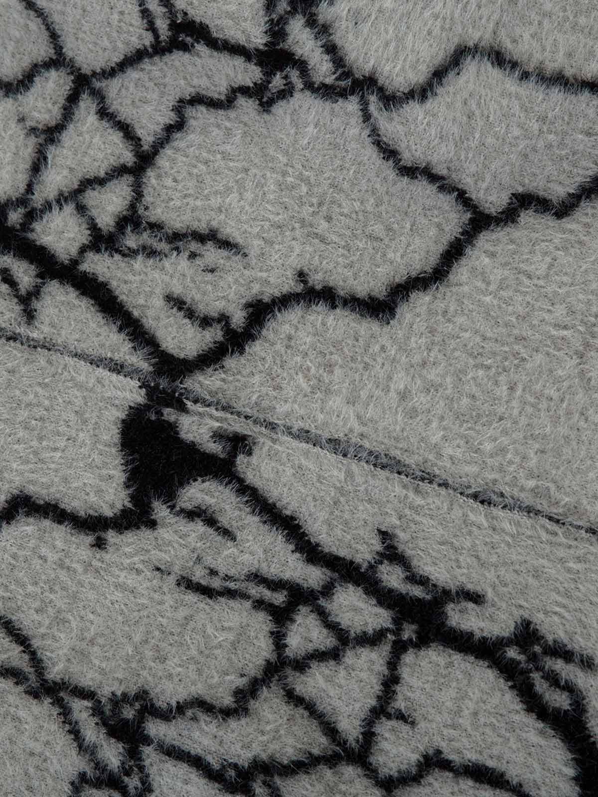 Thesupermade Lightning Graphic Imitation Mink Fur Zip Up Sweater 