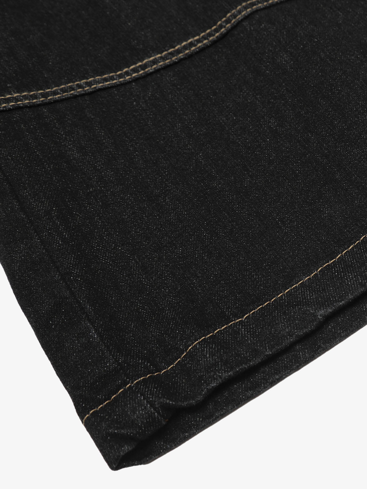 Contrast Stitched Patch Pocket Denim Jorts 