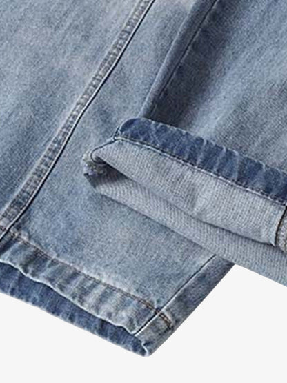 Distressed Washed Deconstructed Barrel Jeans 