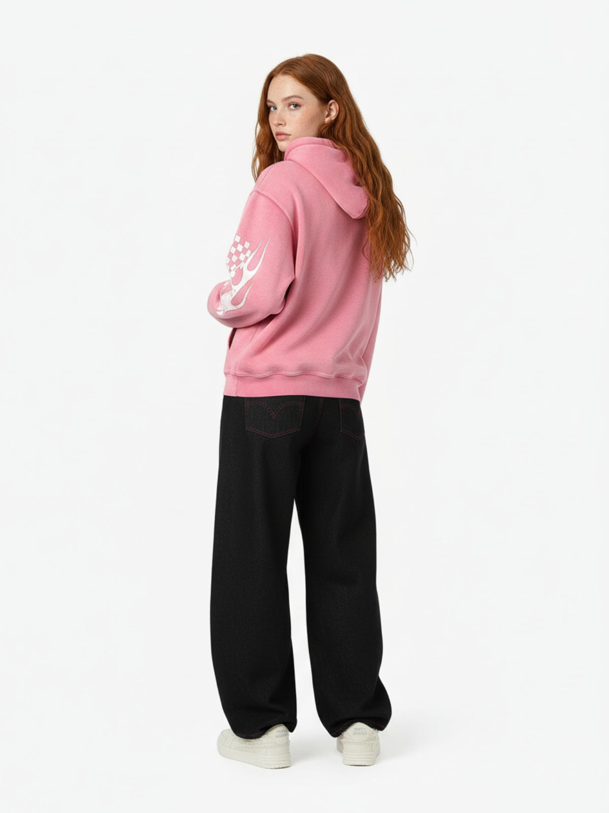 Street Culottes Red Stitching Barrel Jeans