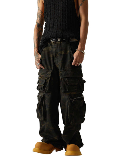 Wasteland Style Camouflage Baggy Cargo Pants - 2384 