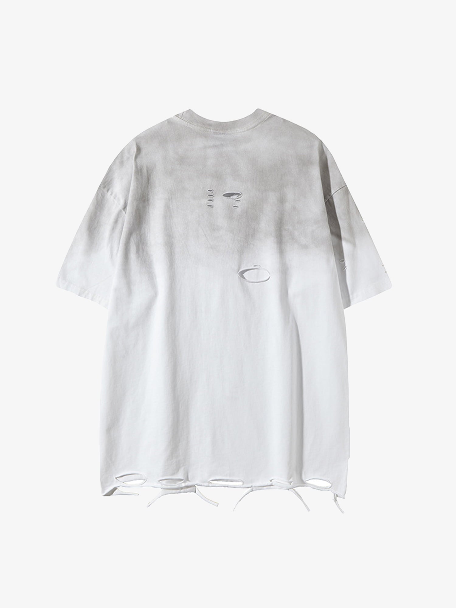 Tie -Dye Tattered Edge Necklace T-shirt 