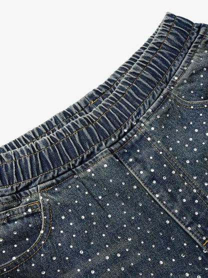 Heavy Diamond Drawstring Denim Jorts 