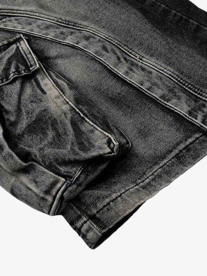 Washed Cargo Denim Shorts - 2382 