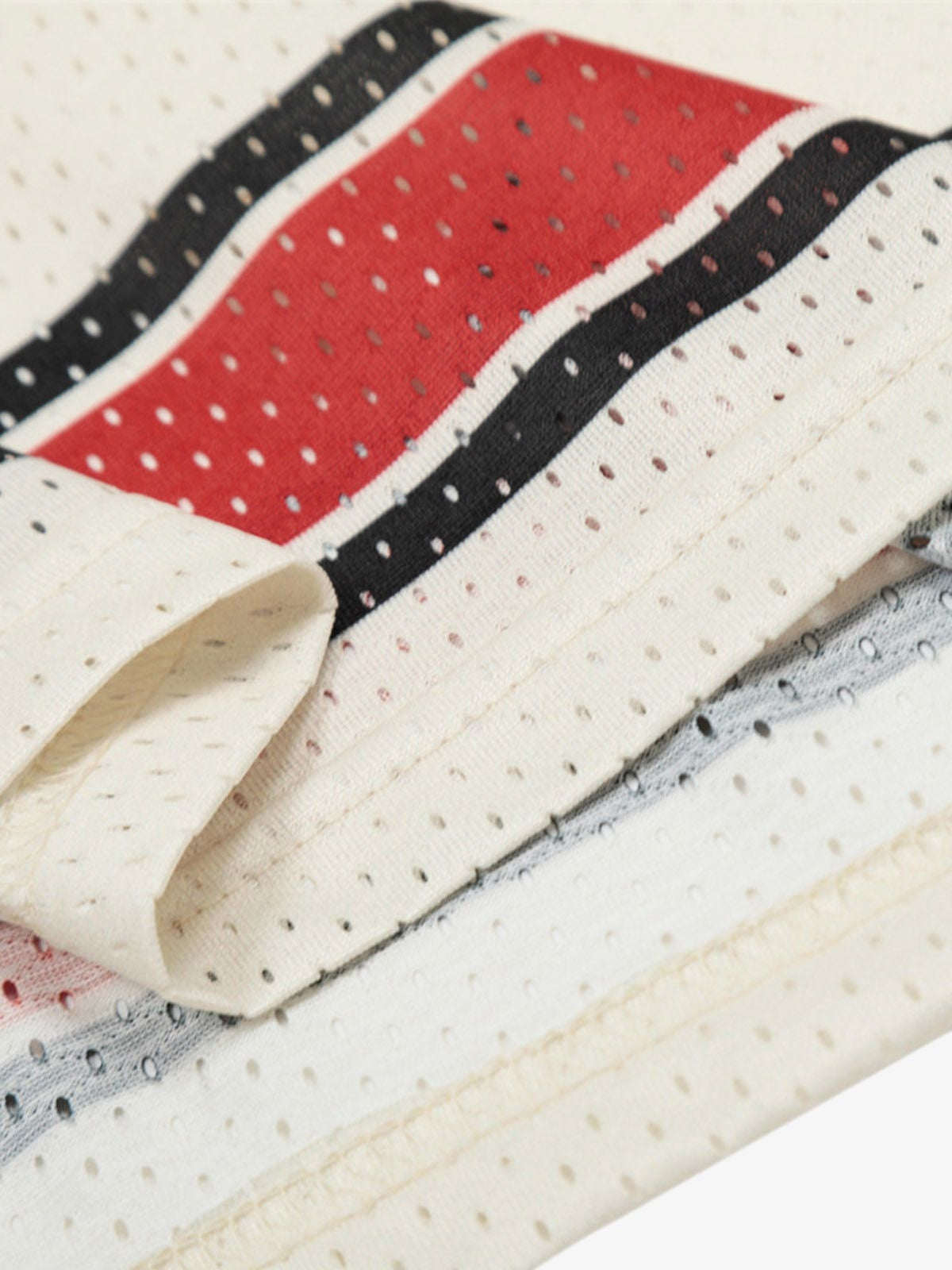 Patchwork Mesh letter Print Jersey T-Shirt 