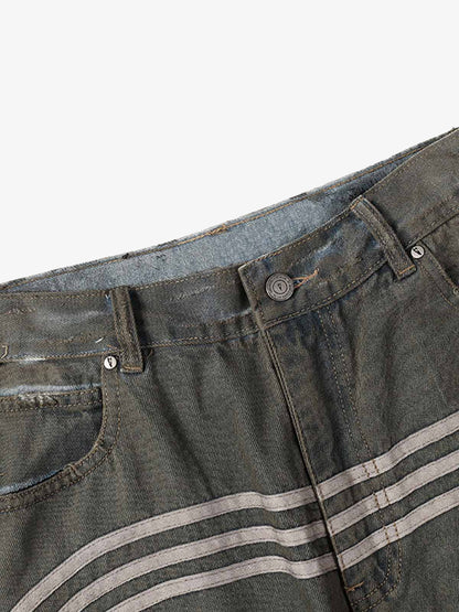 Ripped Dirty Dyed Stripped Jorts 