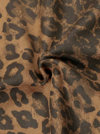 Thesupermade Cheetah Print Suede Tracksuit - 2277 
