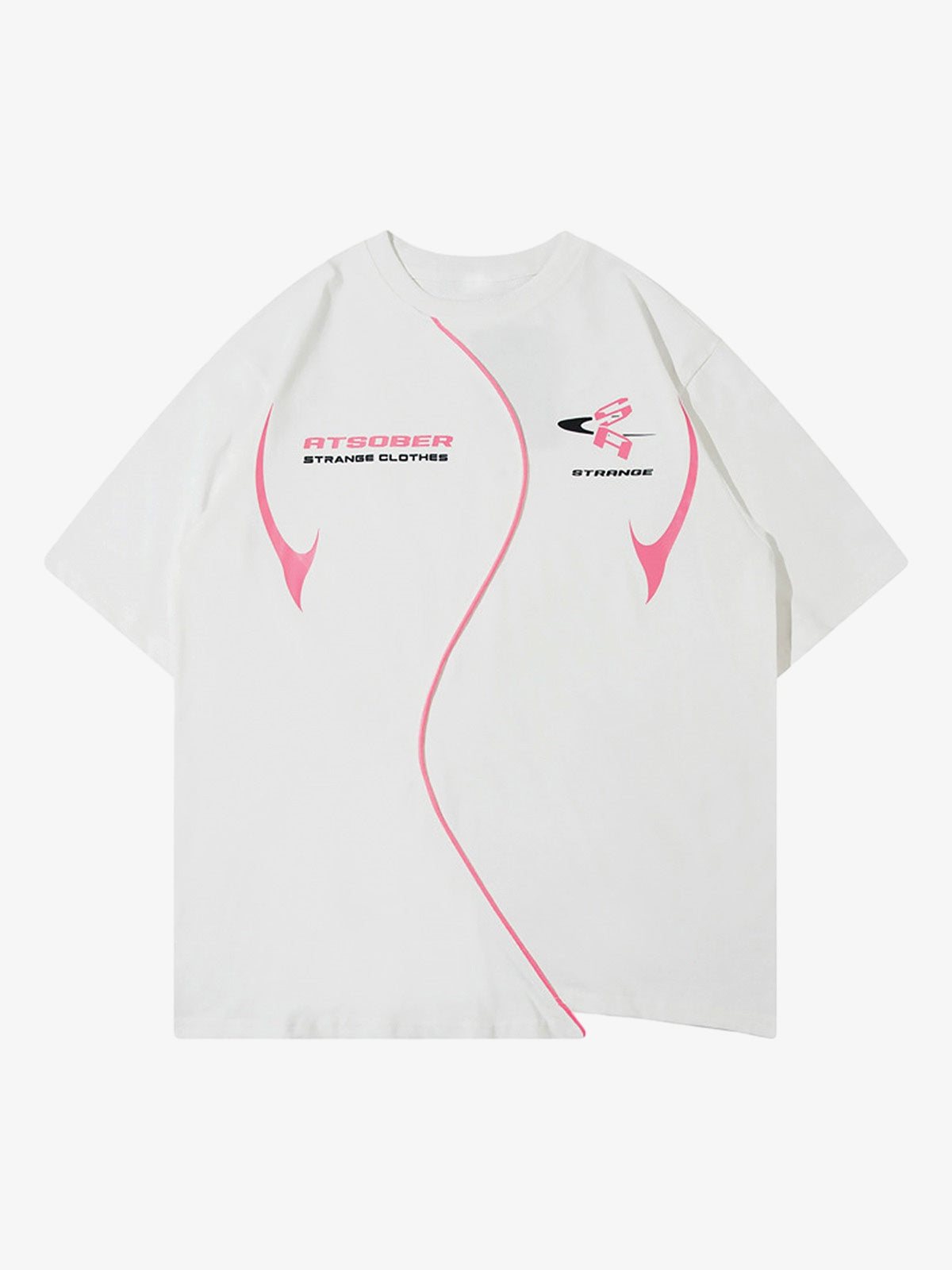 Thesupermade High Street Motorcycle Print Asymmetric T-shirt 