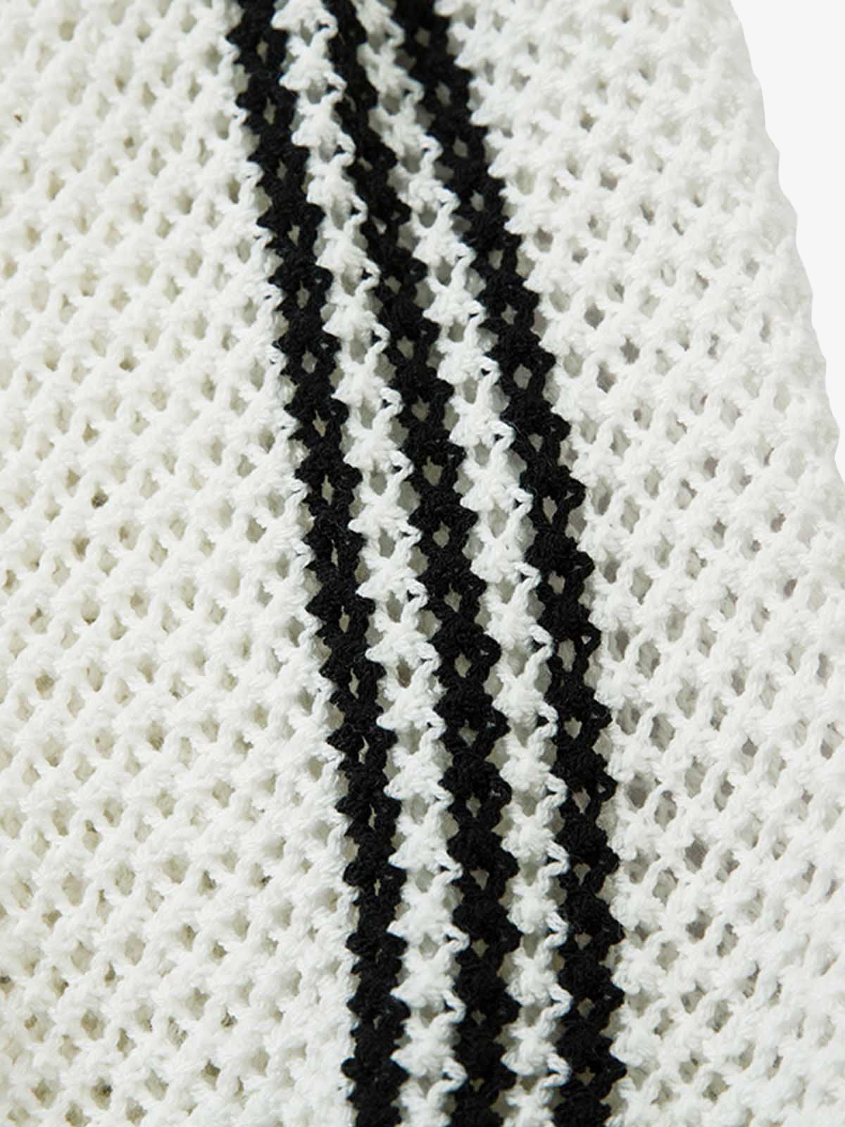 Knitted Short Sleeve Polo Sweater 