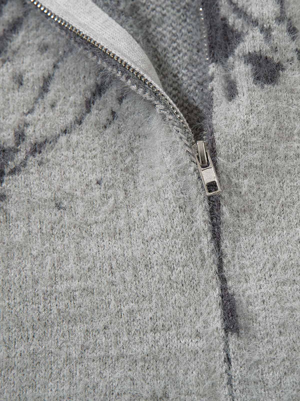 Thesupermade Butterfly Jacquard  Knit Mock Neck Sweater 