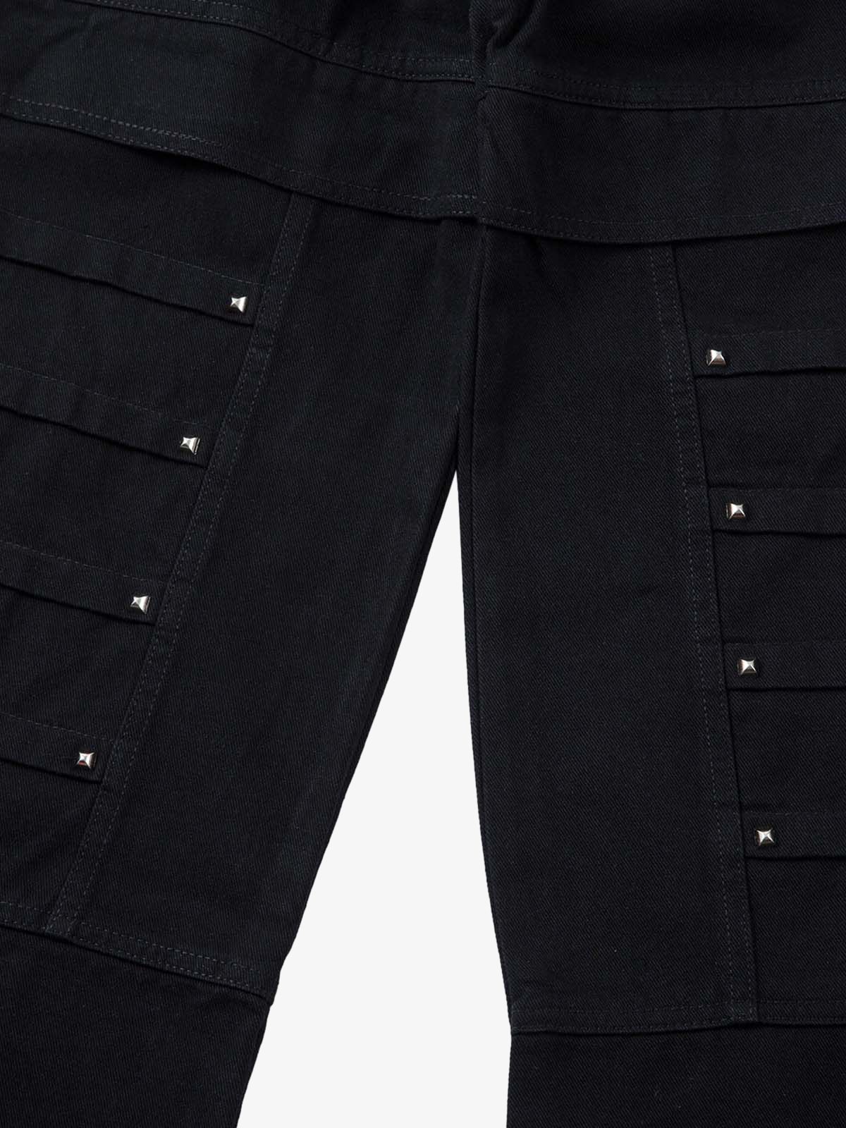 Deconstructed Split Rivet Cargo Jeans 
