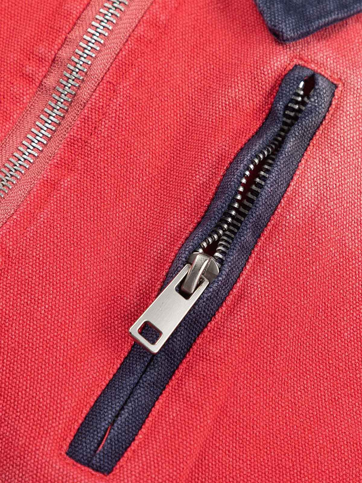 Retro Ripped Washed Contrast Color Work Jacket 