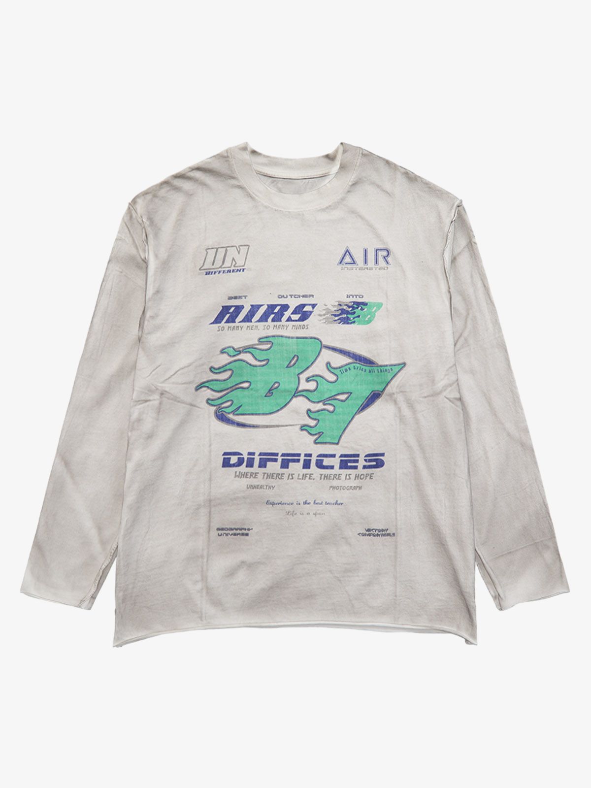 Thesupermade Washed Edge Long Sleeve T-shirt 