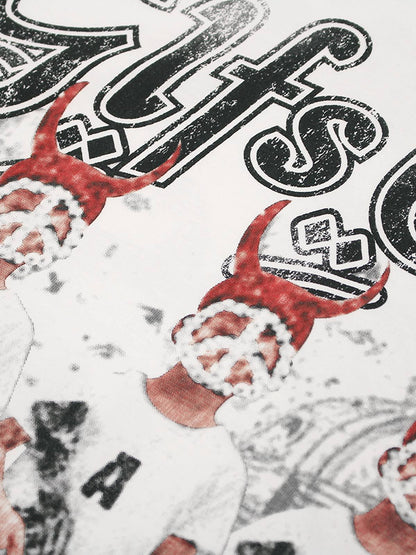 Graffiti Letters Devil Design Graphic T-Shirt 