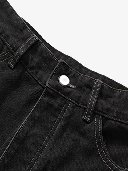 Retro Whisker Raw Edge Denim Shorts 