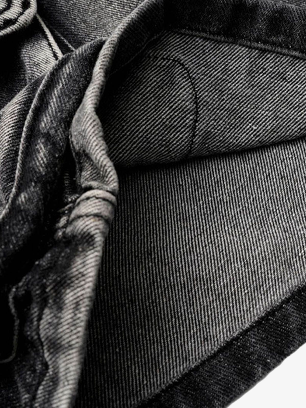 High-Waisted Multi-Pocket Denim Cargo Shorts 