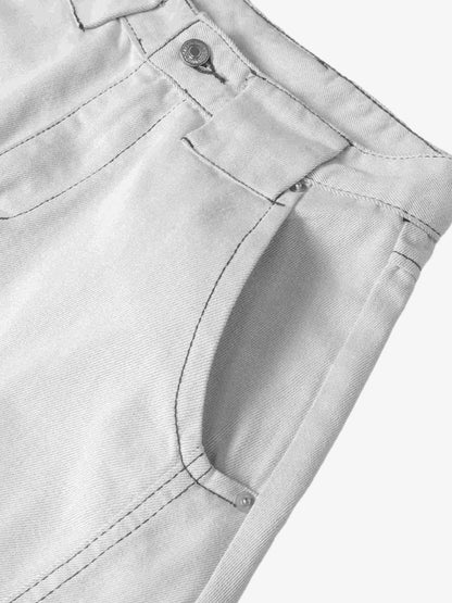 Deconstructed Split Contrast Stitching Scimitar Jorts 