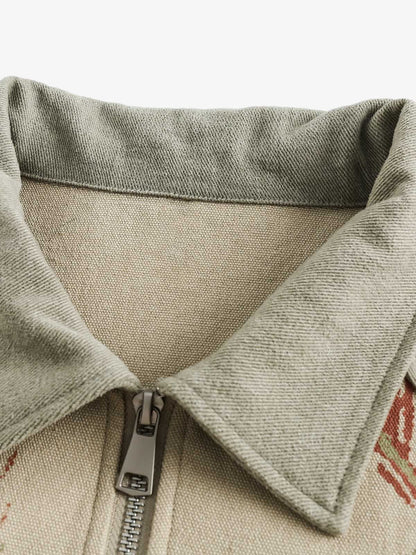 Thesupermade Graffiti Patchwork Lapel Denim Jacket - 2224 