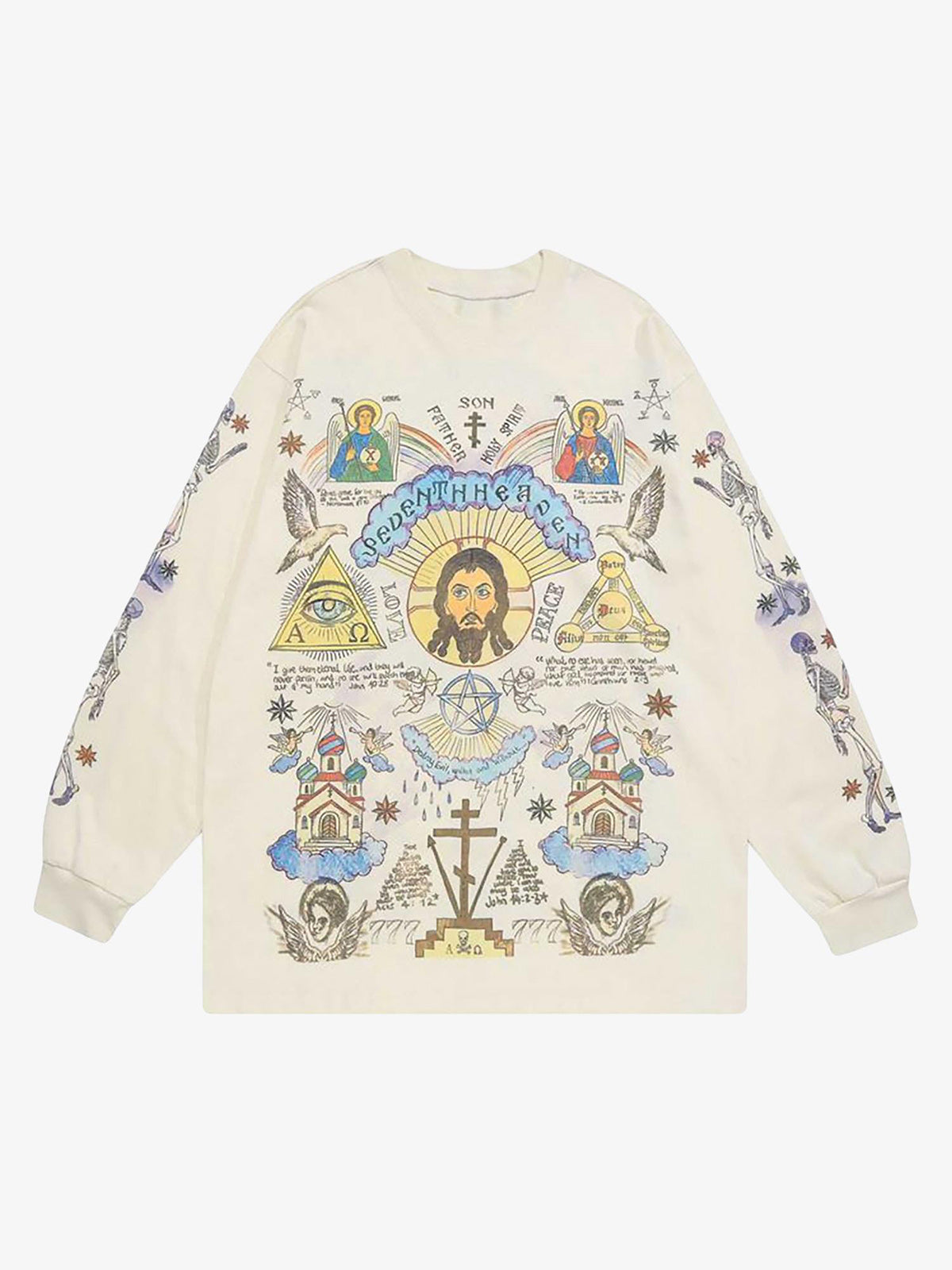Thesupermade American High Street Graffiti Long Sleeve T-Shirt 