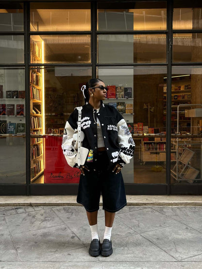 Thesupermade Pink Terry Patch Embroidered Hip Hop Baseball Jersey - 1965 