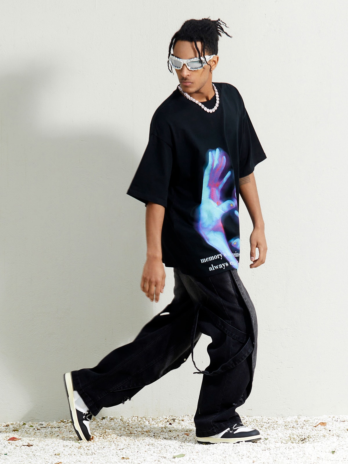 Thesupermade Vintage Palm Touch Printed T-shirt 