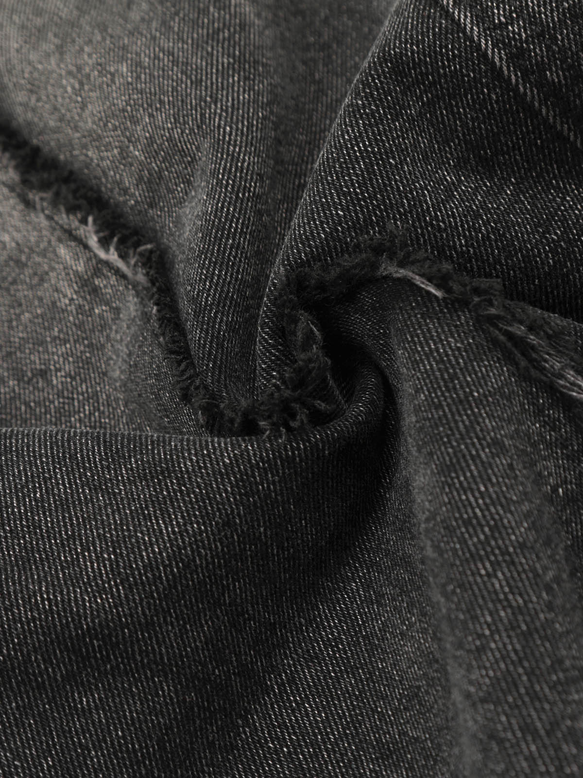 Thesupermade Detressed Raw Edge Multi-pocket Cargo Jeans 