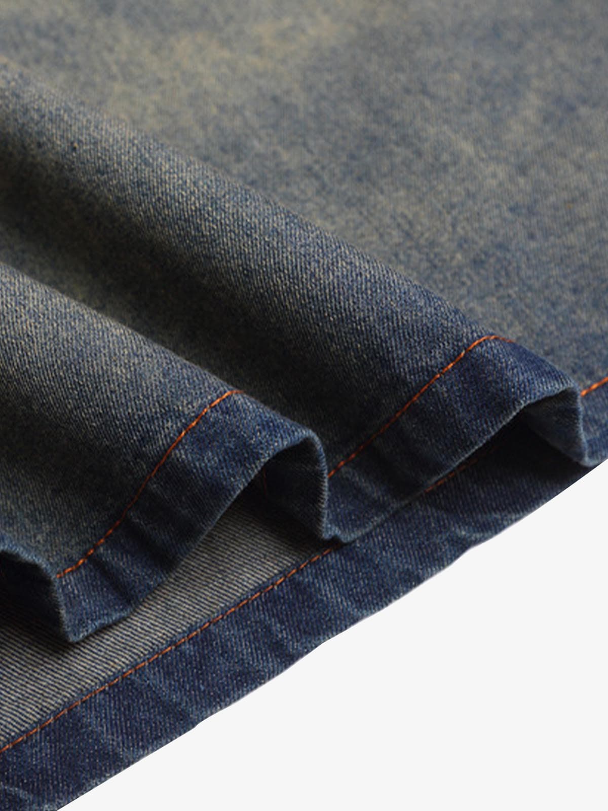 Vintage Distressed Washed Gradient Denim T-shirt 