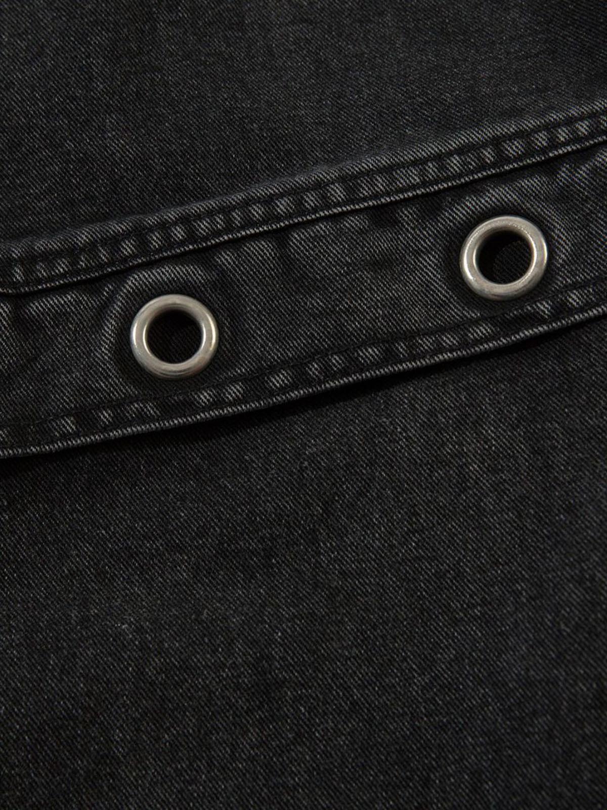 Grommet Design Multi-Pocket Cargo Jeans 